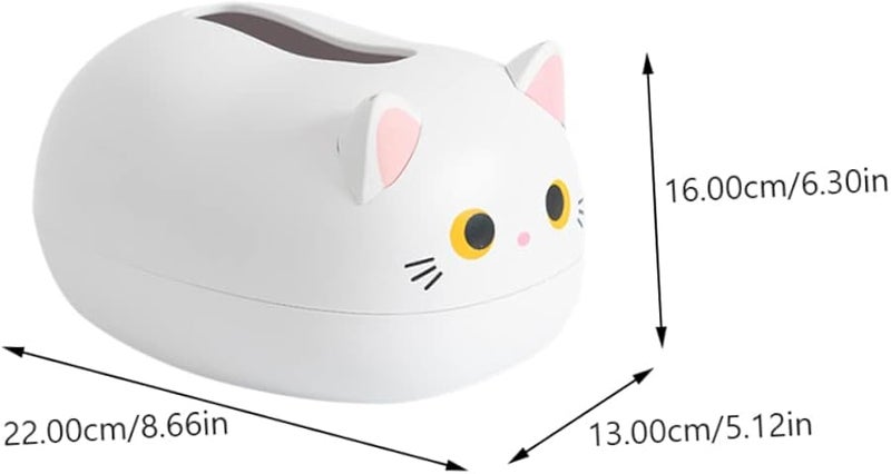 تصميم قطة كرتونية لطيفة حامل علبة المناديل من مادة ABS أبيض خفيف الوزن متعدد الوظائف للمطبخ غرفة النوم غرفة المعيشة - Image 2